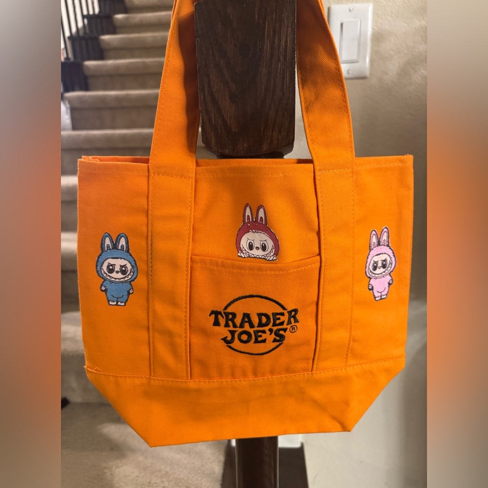 Trader Joe's Orange mini canvas Tote Bag